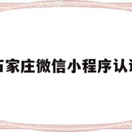 石家庄微信小程序认证(微信小程序认证是什么意思)