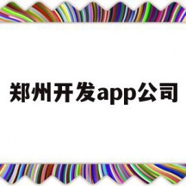 郑州开发app公司(郑州app软件开发公司)