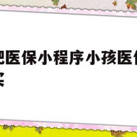 关于合肥医保小程序小孩医保怎么买的信息