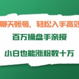 搞笑聊天账号，轻松入手高效变现，百万操盘手亲授，小白也能涨粉数十万