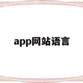 app网站语言(网站建设中的语言是什么意思)