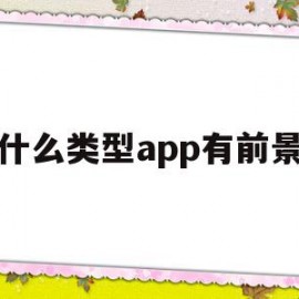 什么类型app有前景(目前有什么app还是软件比较好做)