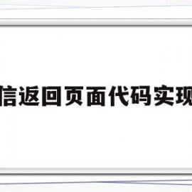 微信返回页面代码实现的(微信返回码6是什么意思)