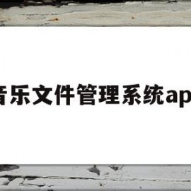 音乐文件管理系统app的简单介绍