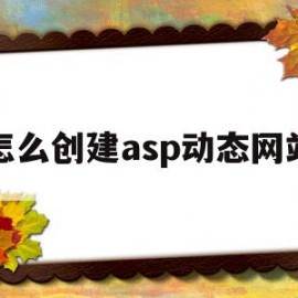 怎么创建asp动态网站的简单介绍