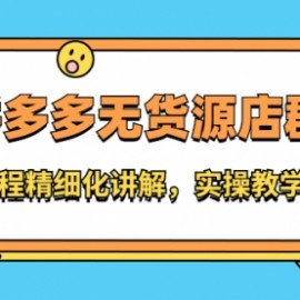 真正学会拼多多无货源点群操作，精细化运营