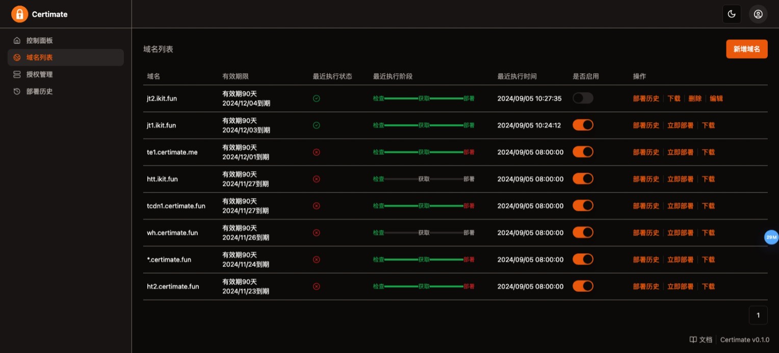 SSL证书管理工具网站源码，自动申请、部署SSL证书，并在证书即将过期时自动续期,1.jpg,源码,网站源码,第1张