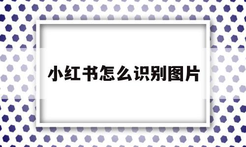 小红书怎么识别图片(小红书怎么识别图片的来源呢)