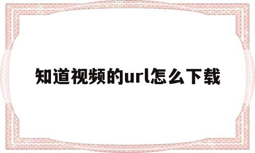 知道视频的url怎么下载(知道视频的url怎么下载到电脑上)