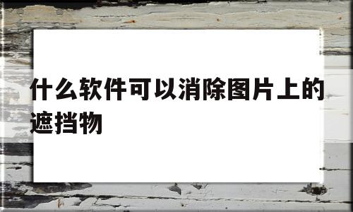 什么软件可以消除图片上的遮挡物(有什么软件可以去除图片遮挡)