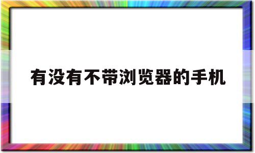 有没有不带浏览器的手机(没有浏览器的手机怎么上网)