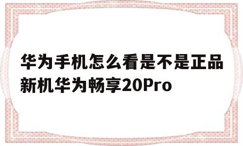 华为手机怎么看是不是正品新机华为畅享20Pro(华为手机怎么看是不是正品新机华为畅享20 Pro)