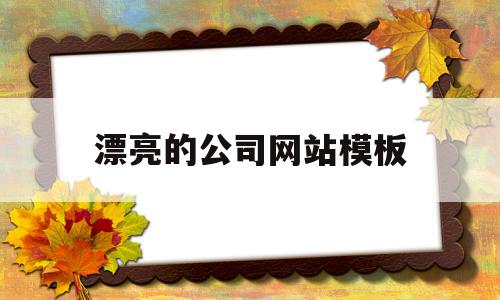 漂亮的公司网站模板(公司网站页面设计模板)