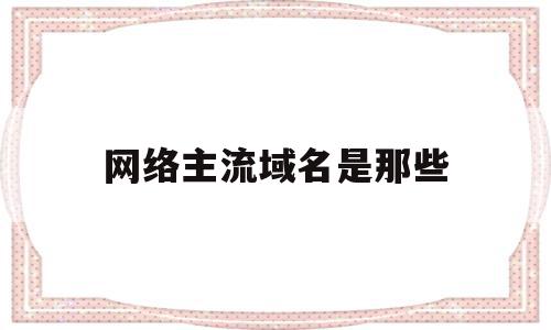 网络主流域名是那些(我国网络域名的顶级域名)