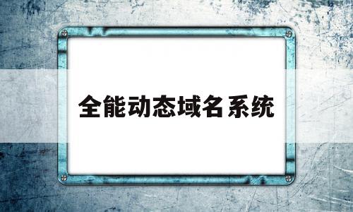 全能动态域名系统(全能动态域名系统包括)