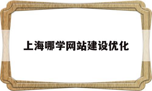 上海哪学网站建设优化(上海网站排名优化怎么做)