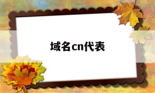 域名cn代表(域名中的cn表示)