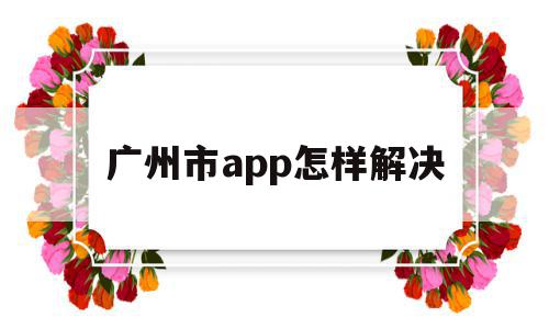 广州市app怎样解决的简单介绍