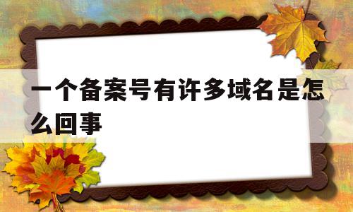 一个备案号有许多域名是怎么回事(备案中的域名能用在其他空间上面吗),一个备案号有许多域名是怎么回事(备案中的域名能用在其他空间上面吗),一个备案号有许多域名是怎么回事,信息,免费,怎么回事,第1张