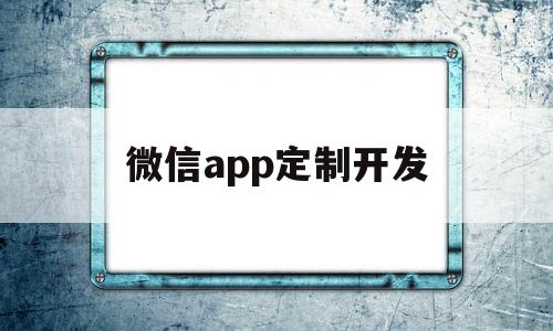 微信app定制开发(微信app制作开发软件)