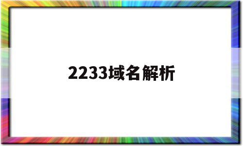 2233域名解析(138域名解析查询)