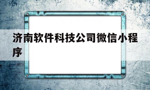 济南软件科技公司微信小程序(济南软件科技公司微信小程序是什么)