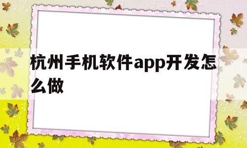 杭州手机软件app开发怎么做(杭州app制作开发一般是什么流程)