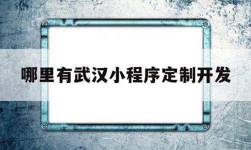 哪里有武汉小程序定制开发(哪里有武汉小程序定制开发的)