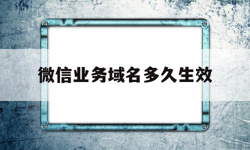 微信业务域名多久生效(微信业务域名多久生效啊)