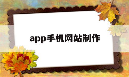 app手机网站制作(手机网站生成app工具)