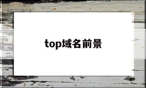 top域名前景(top域名真的做不起来吗)