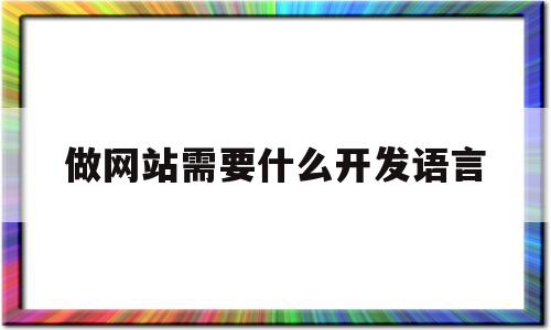 做网站需要什么开发语言(做网站需要什么开发语言技术)