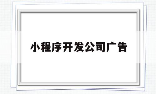 小程序开发公司广告(小程序开发公司广告宣传)