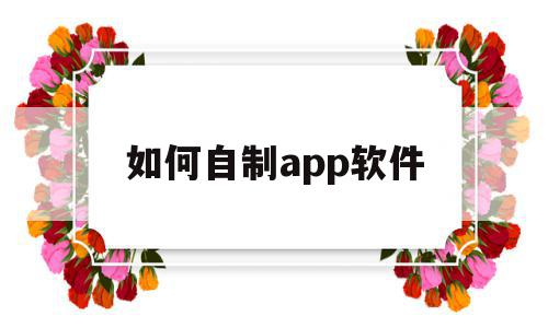 如何自制app软件(怎样自制app)