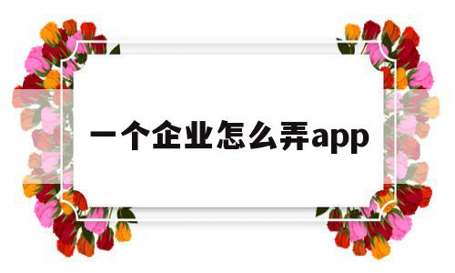 一个企业怎么弄app(成为企业app用户的方法)