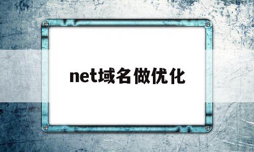 net域名做优化(net域名怎么样)