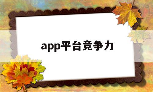 app平台竞争力(app竞争对手的主要优势)