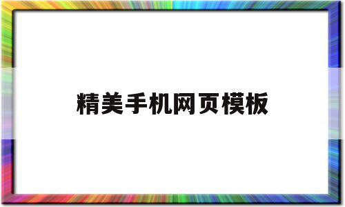 精美手机网页模板(手机网站html模板)