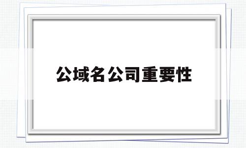 公域名公司重要性(公司域名需要续费吗)