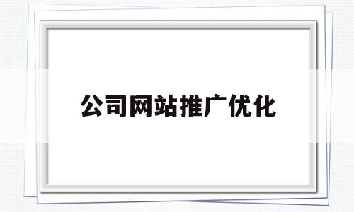 公司网站推广优化(公司网站推广优化建议)