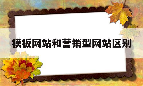 模板网站和营销型网站区别(模板网站和营销型网站区别在哪)