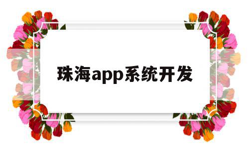 珠海app系统开发(珠海app系统开发招聘)