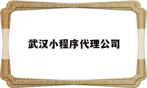 武汉小程序代理公司(武汉小程序代理公司排名)