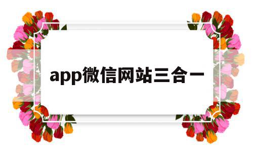 app微信网站三合一(app微信网站三合一是什么)