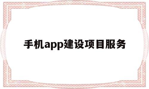 手机app建设项目服务(手机app建设项目服务怎么开通)