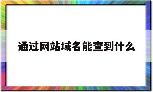 通过网站域名能查到什么(通过网站域名能查到什么东西)