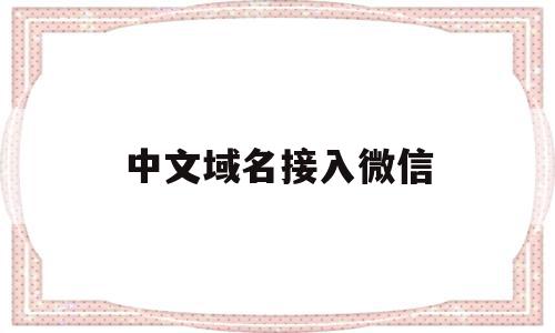 中文域名接入微信(中文域名 https)