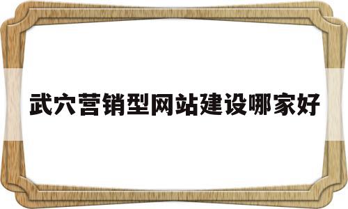 关于武穴营销型网站建设哪家好的信息