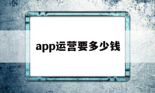 app运营要多少钱(app运营要多少钱一年)