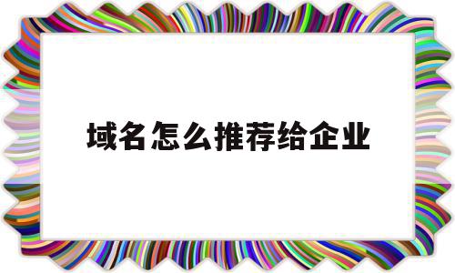 关于域名怎么推荐给企业的信息